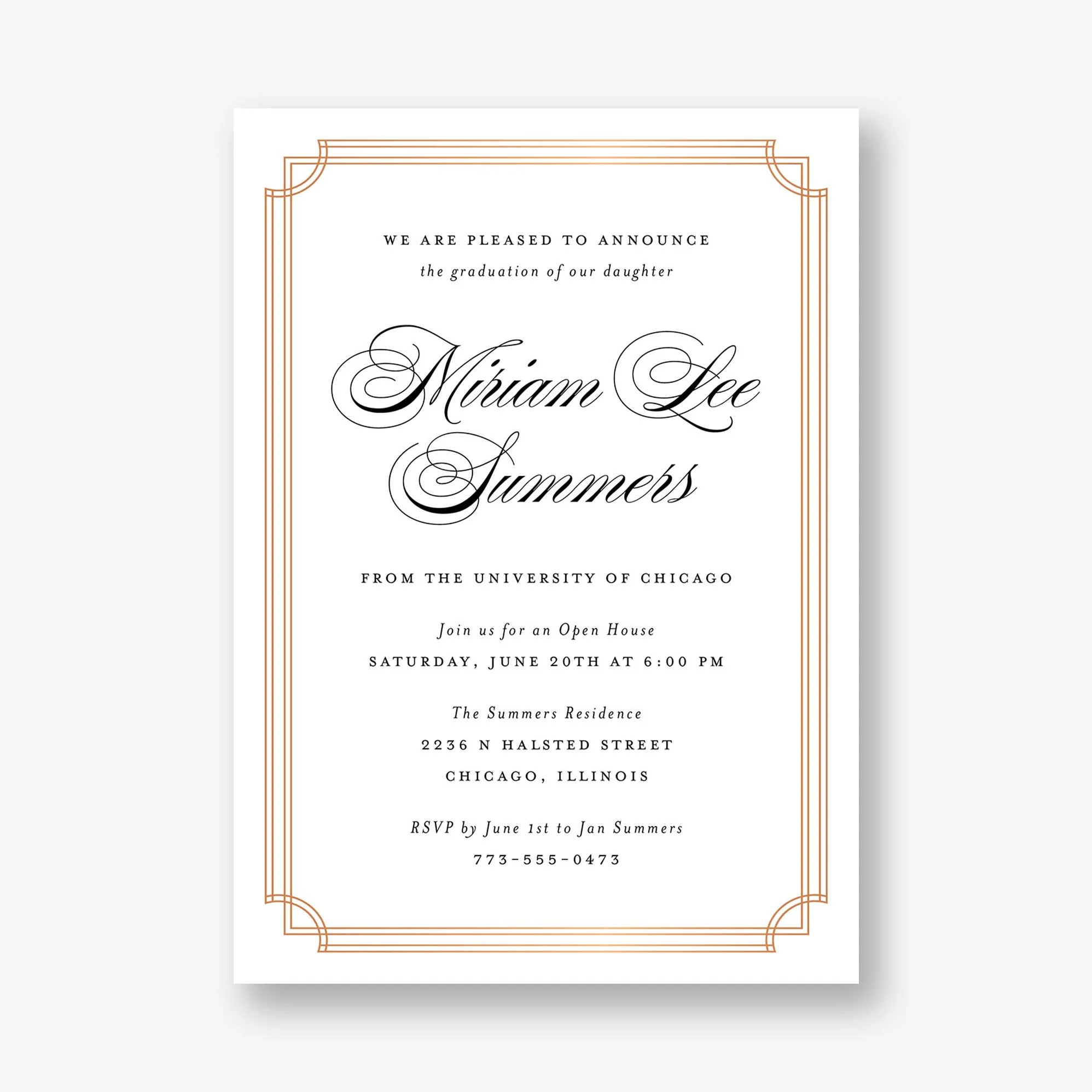 Notched Border Foil Graduation Invitation - Image 5