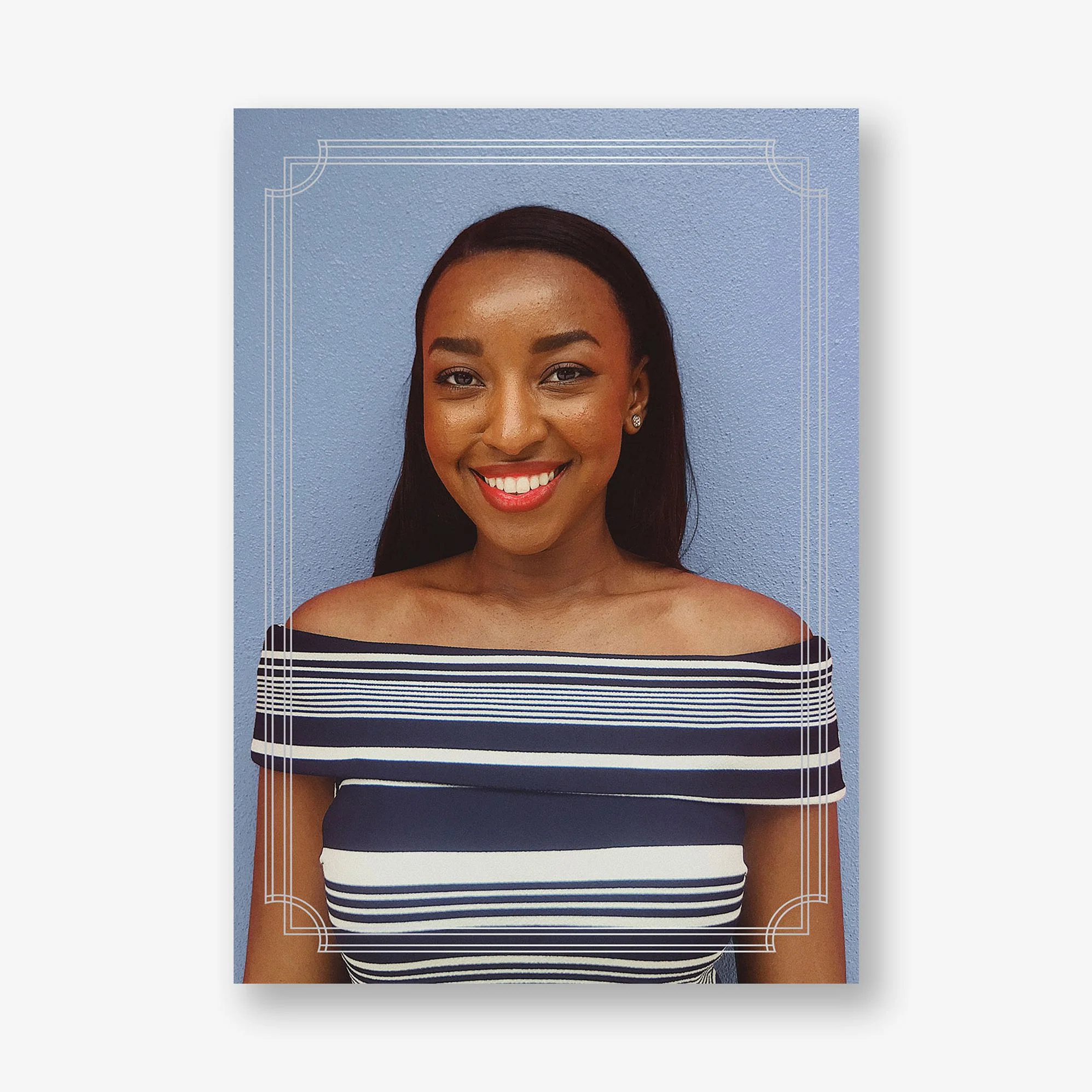 Notched Border Foil Photo Graduation Announcement