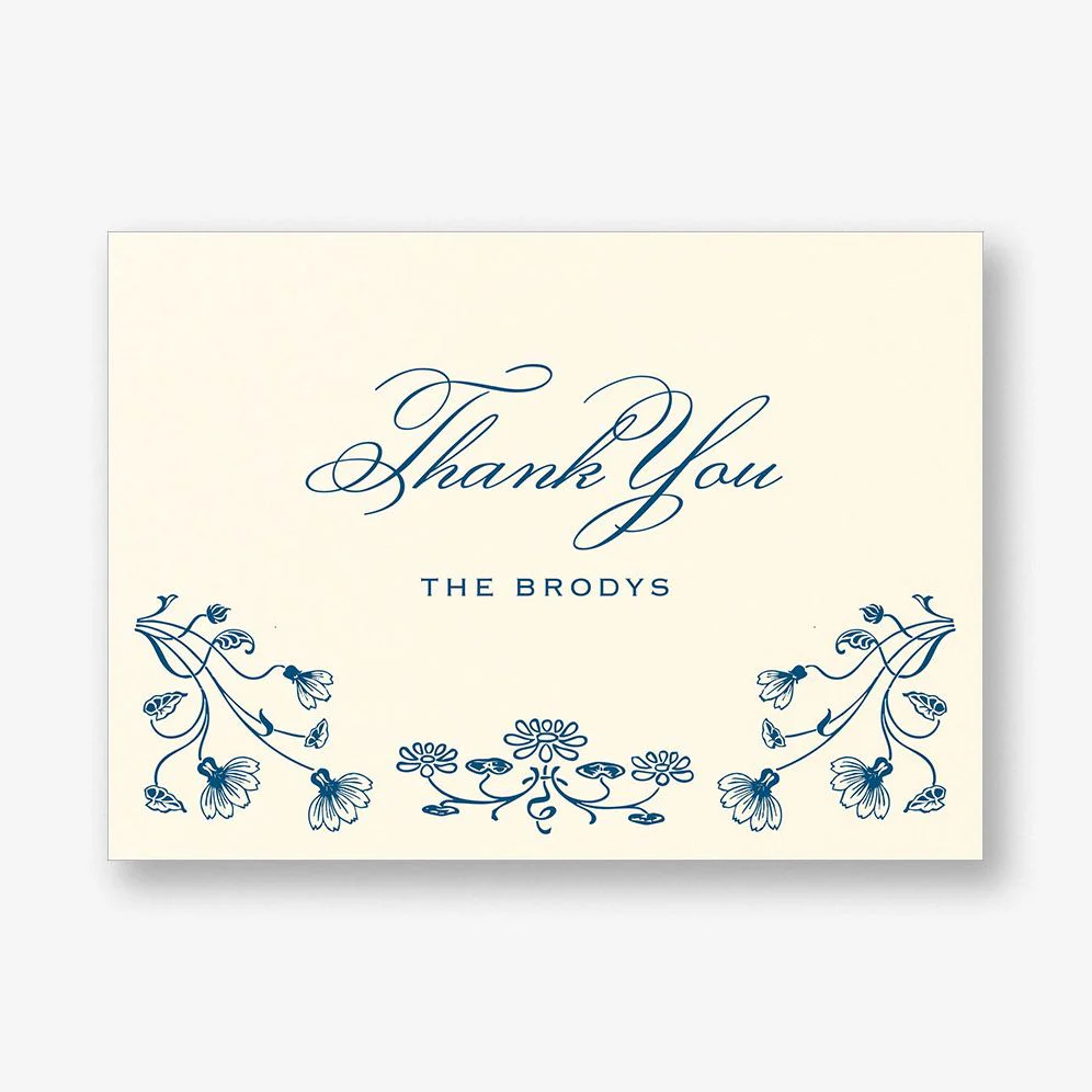 Nouveau Poppy Thank You Card