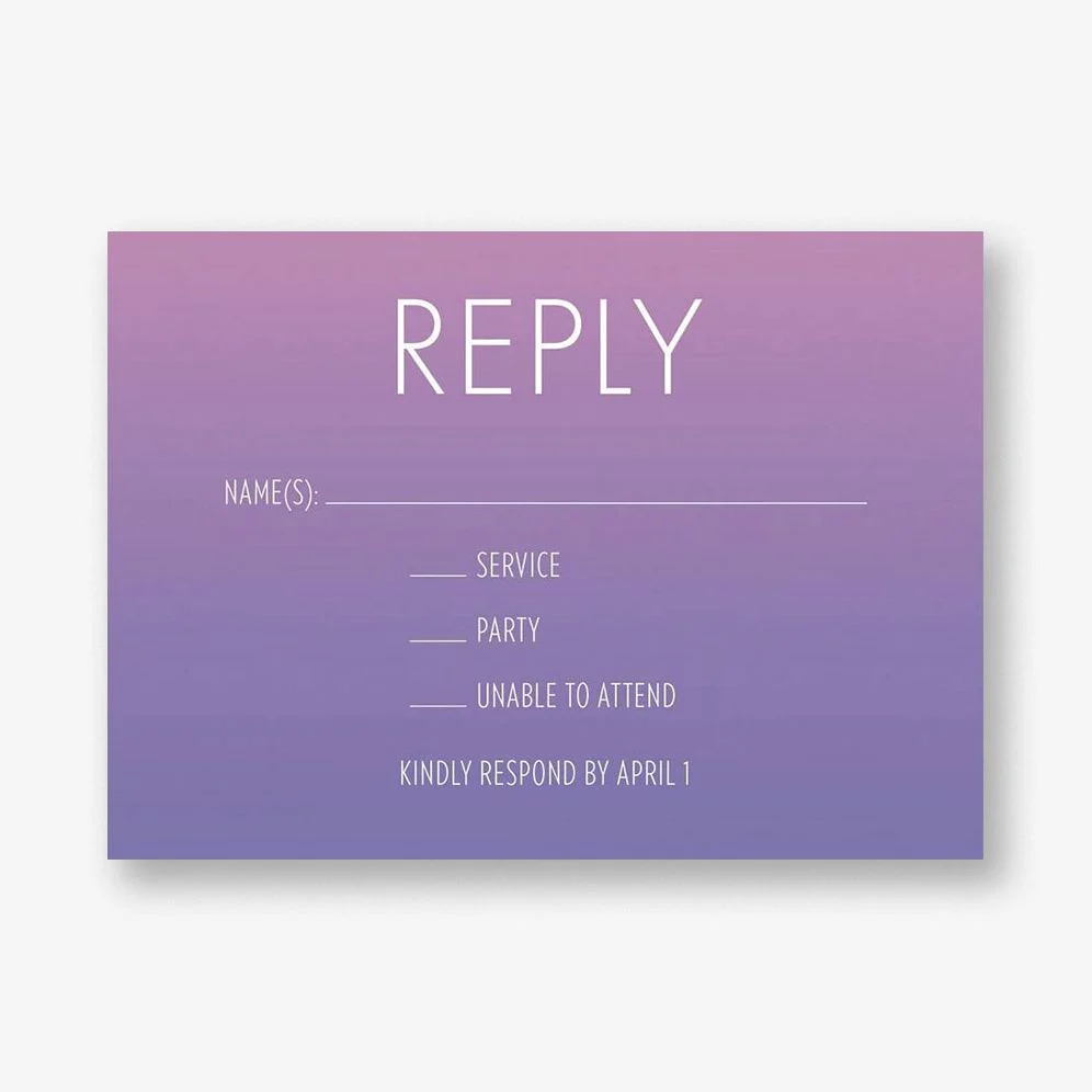 Ombre Bat Mitzvah Response Card