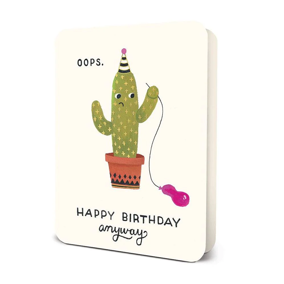 Oops Cactus Birthday Card