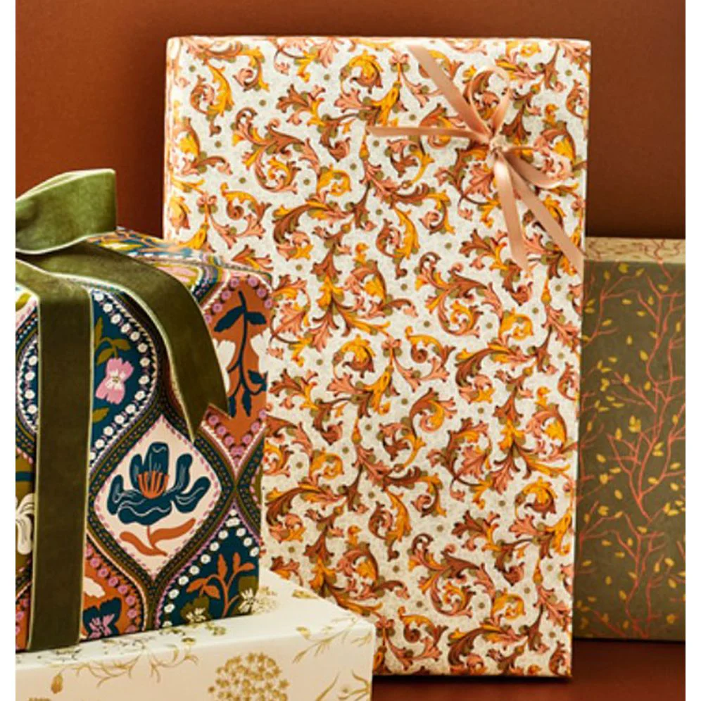 Orange Florentine Style Fine Paper