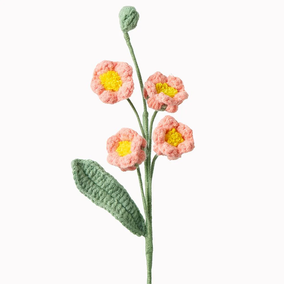 Orange Lily of the Valley Crochet Flower