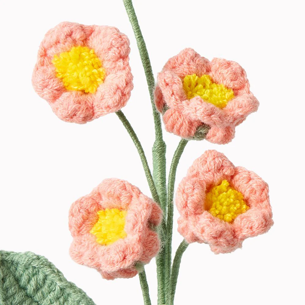Orange Lily of the Valley Crochet Flower - Image 2