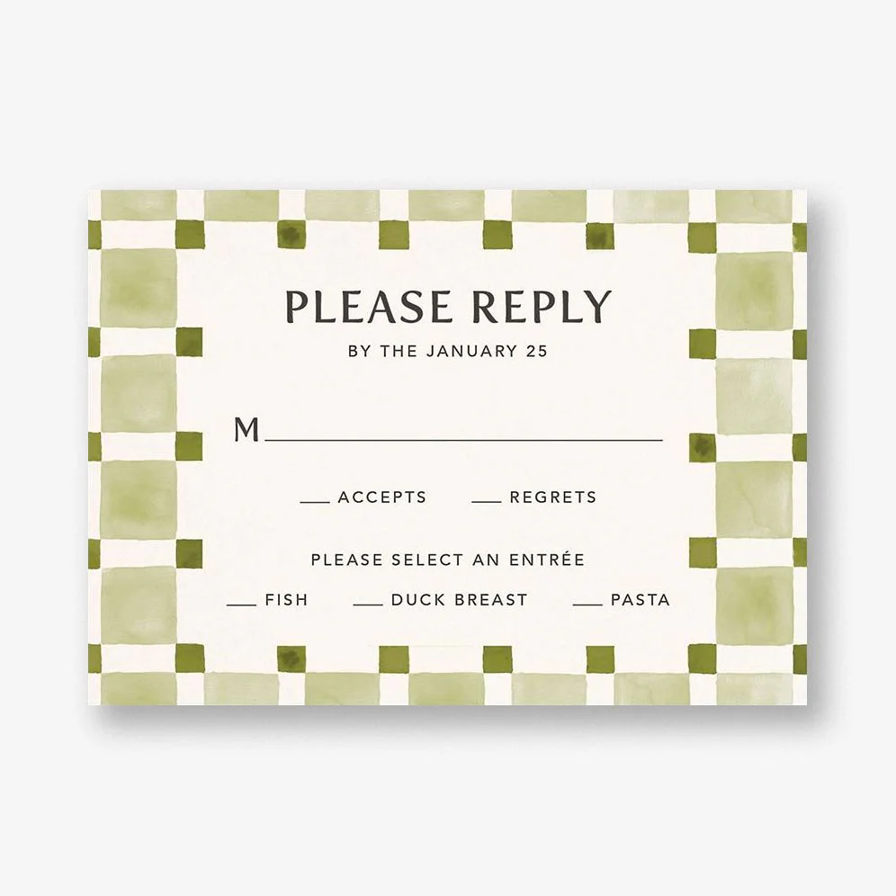 Organic Check Green Response Card