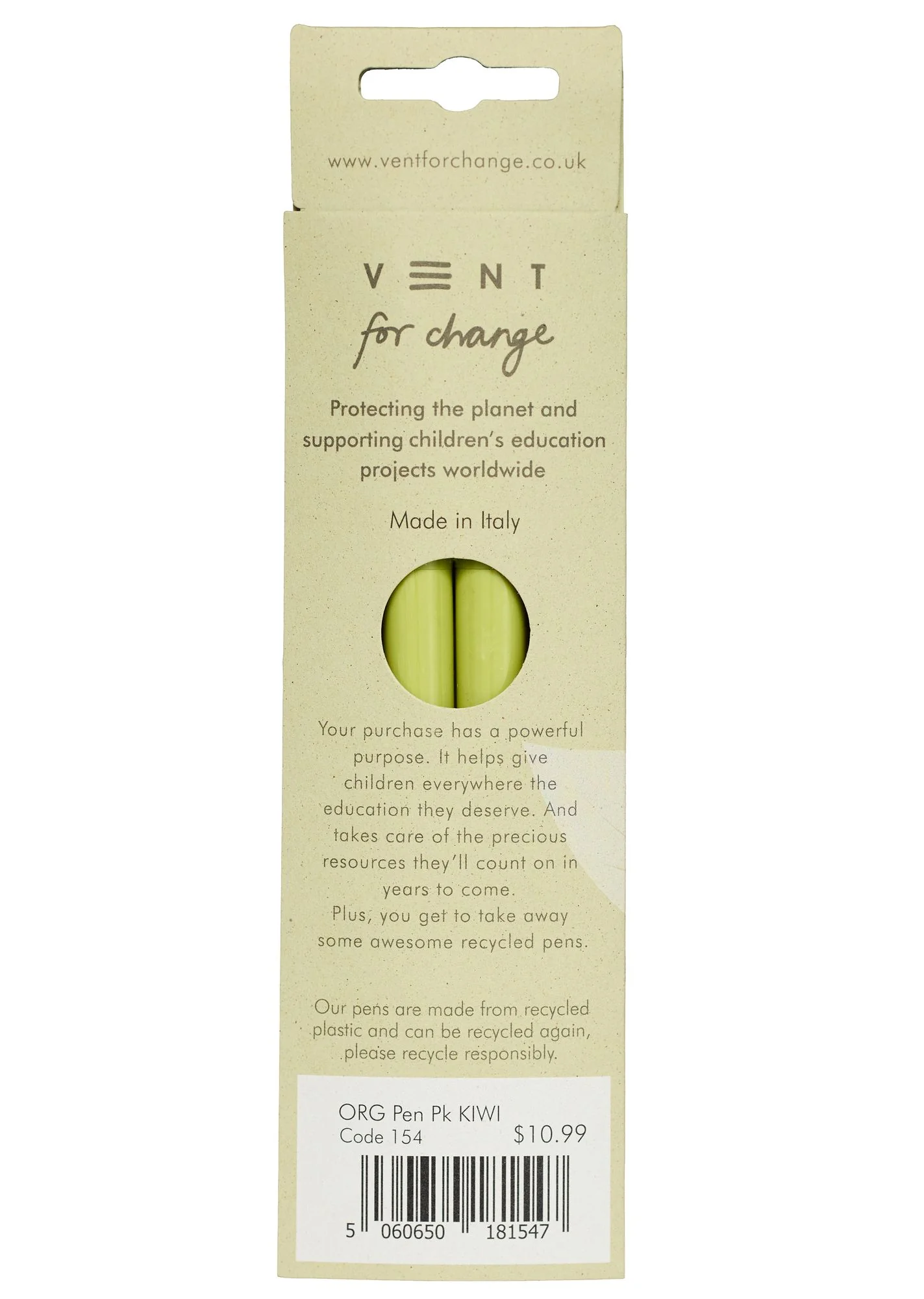 Organics Kiwi Recycled Pens - Image 2