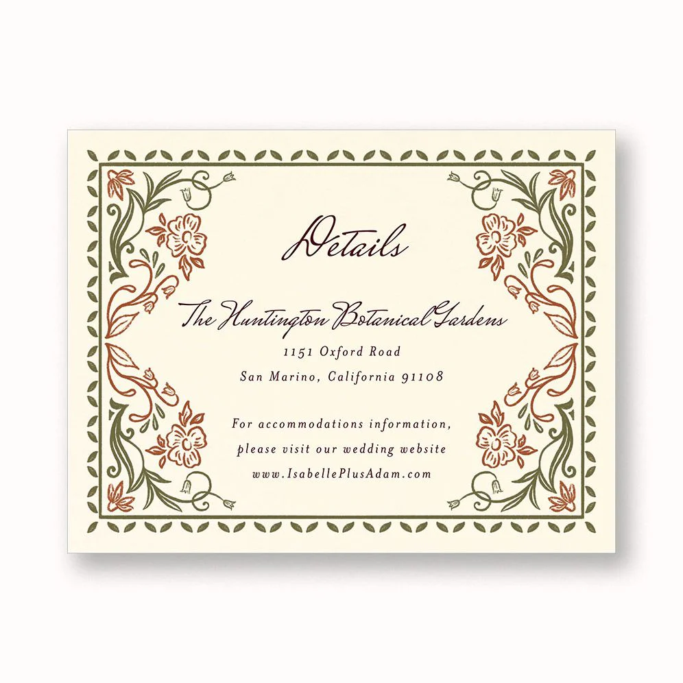 Ornamental Autumn Information Card