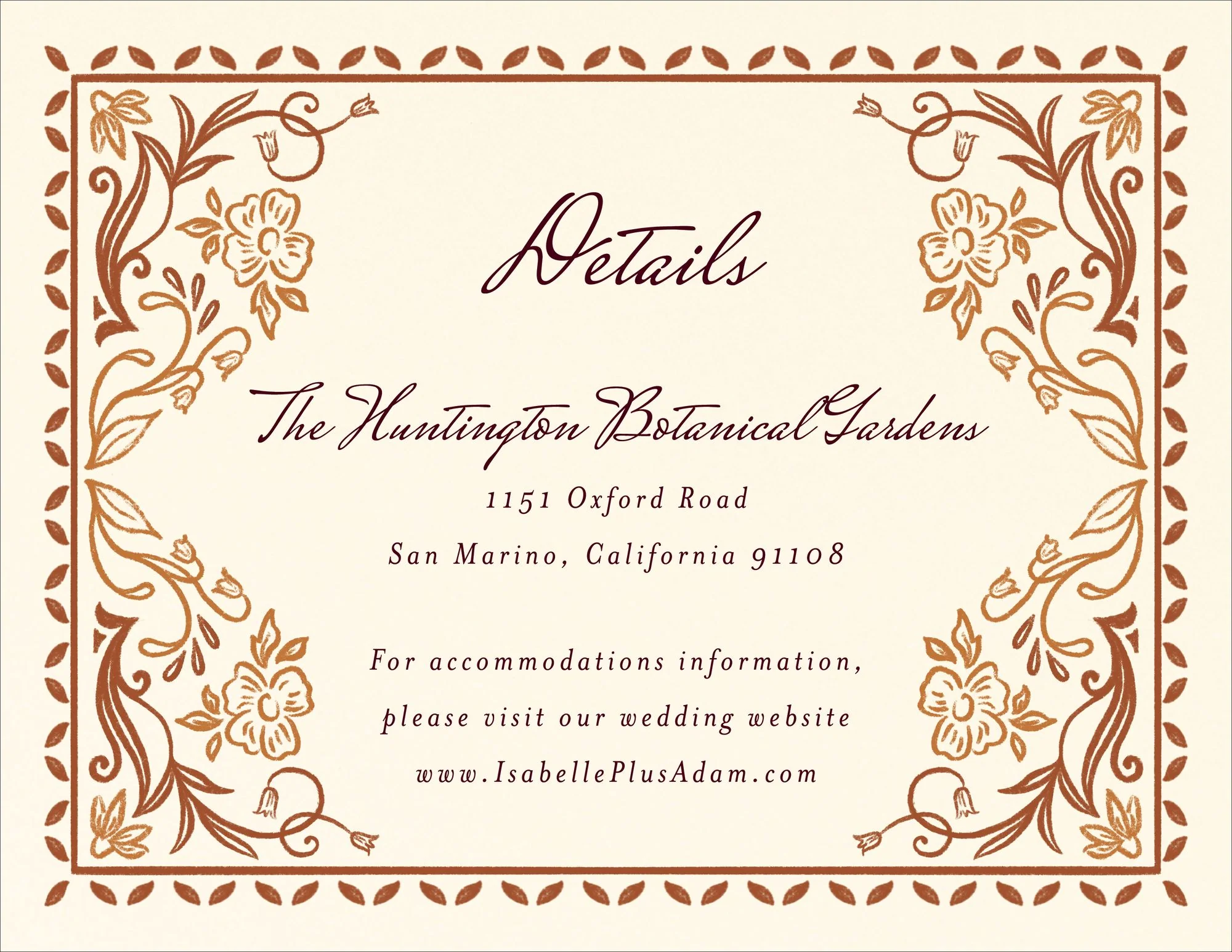 Ornamental Autumn Information Card - Image 2