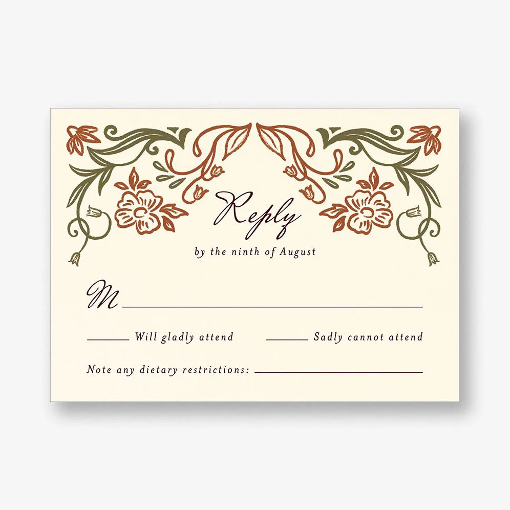 Ornamental Autumn Response Card