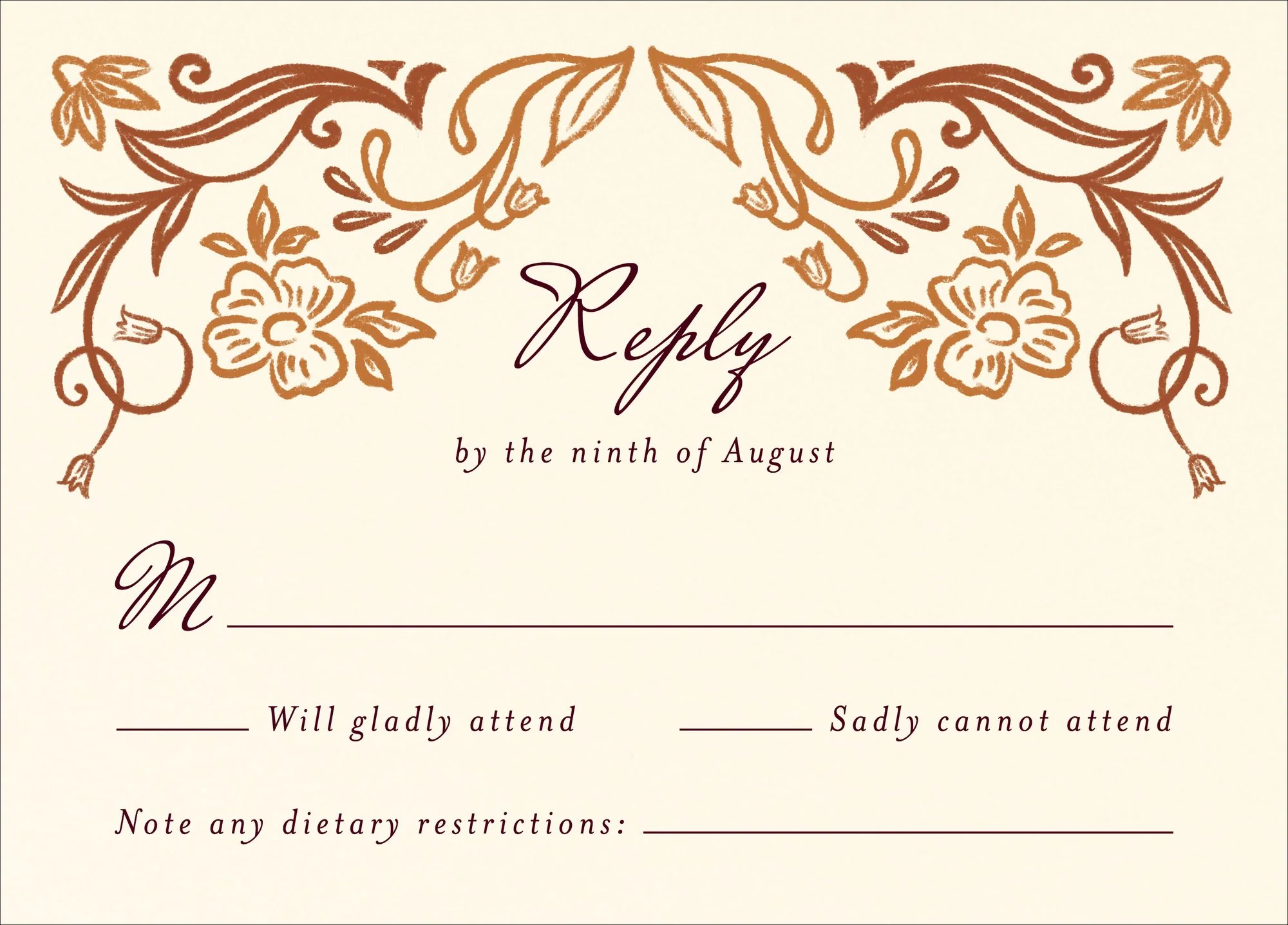 Ornamental Autumn Response Card - Image 2