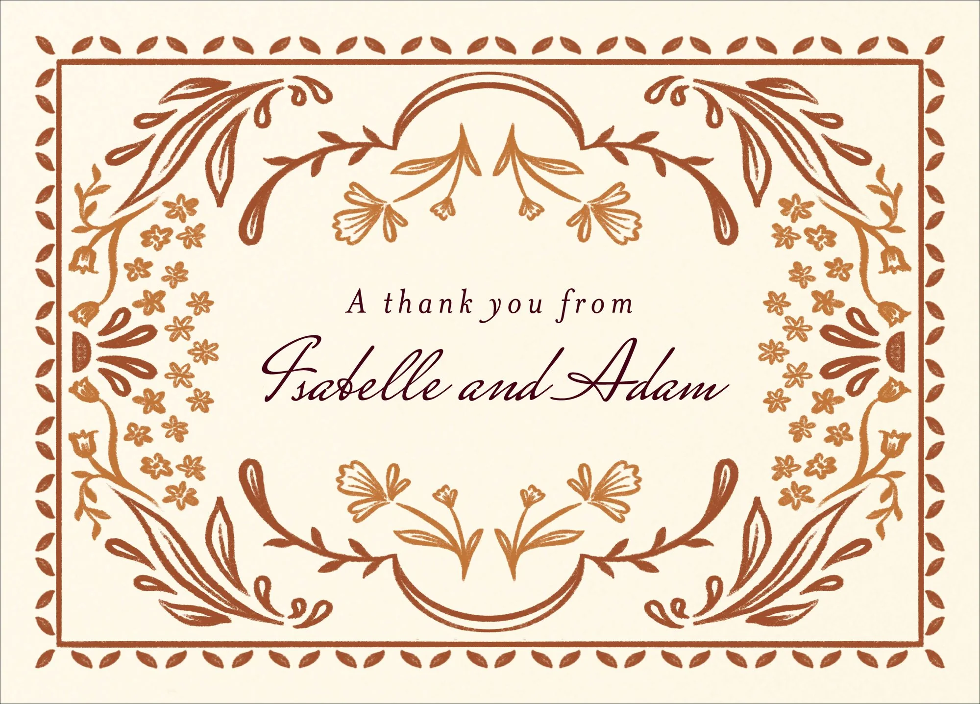 Ornamental Autumn Thank You Card - Image 2