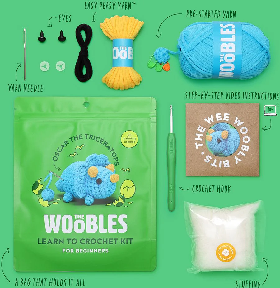 Oscar the Triceratops Learn to Crochet kit - Image 3