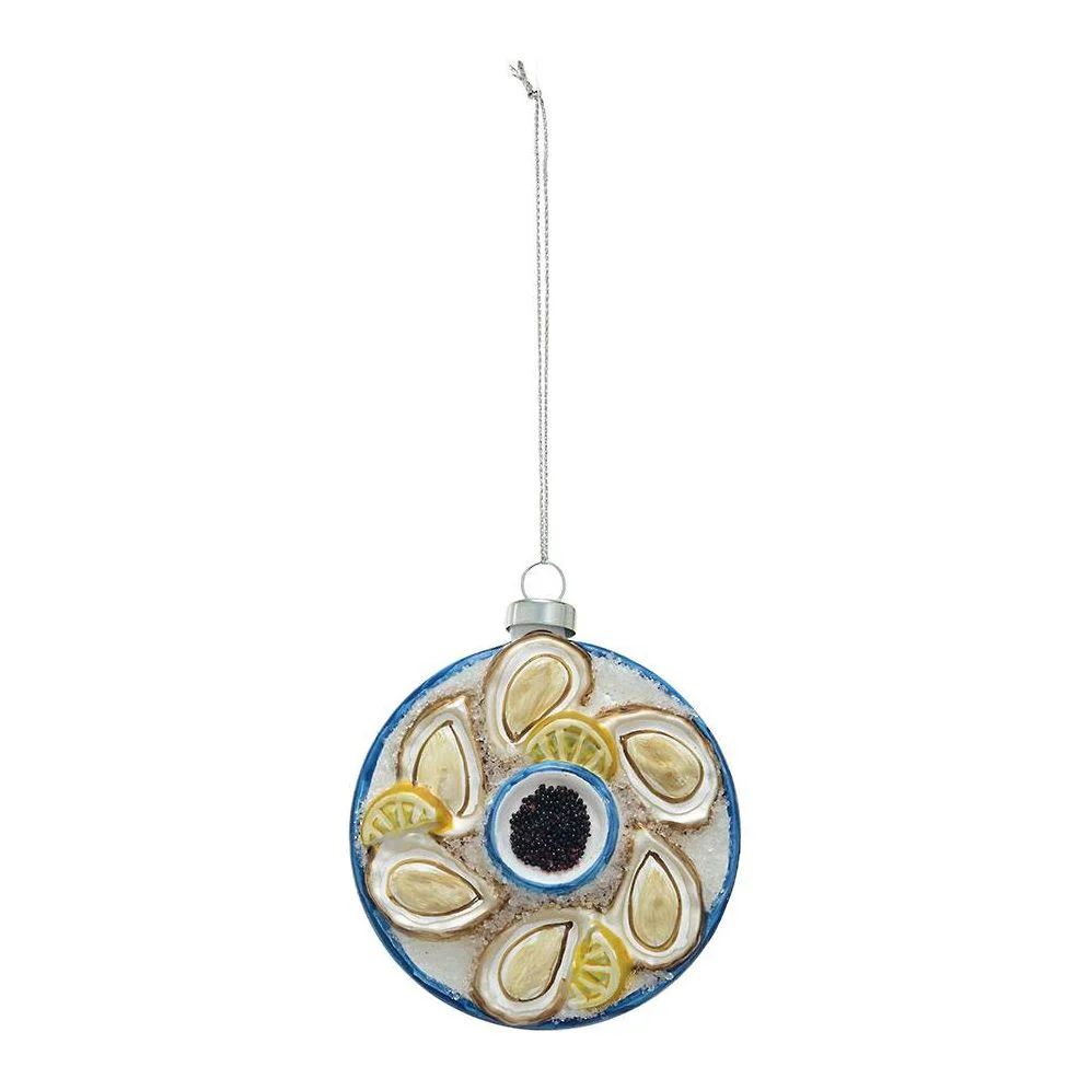 Oysters on a Half Shell Glass Ornament