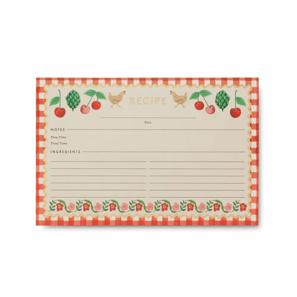 Pack of 12 Cherry Farm Recipe Cards