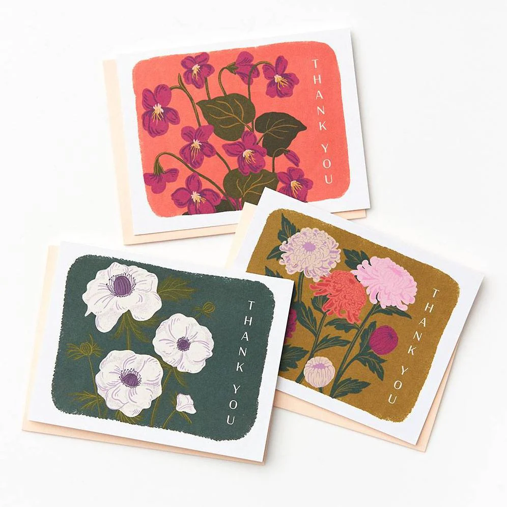Painted Florals Thank You Stationery Set