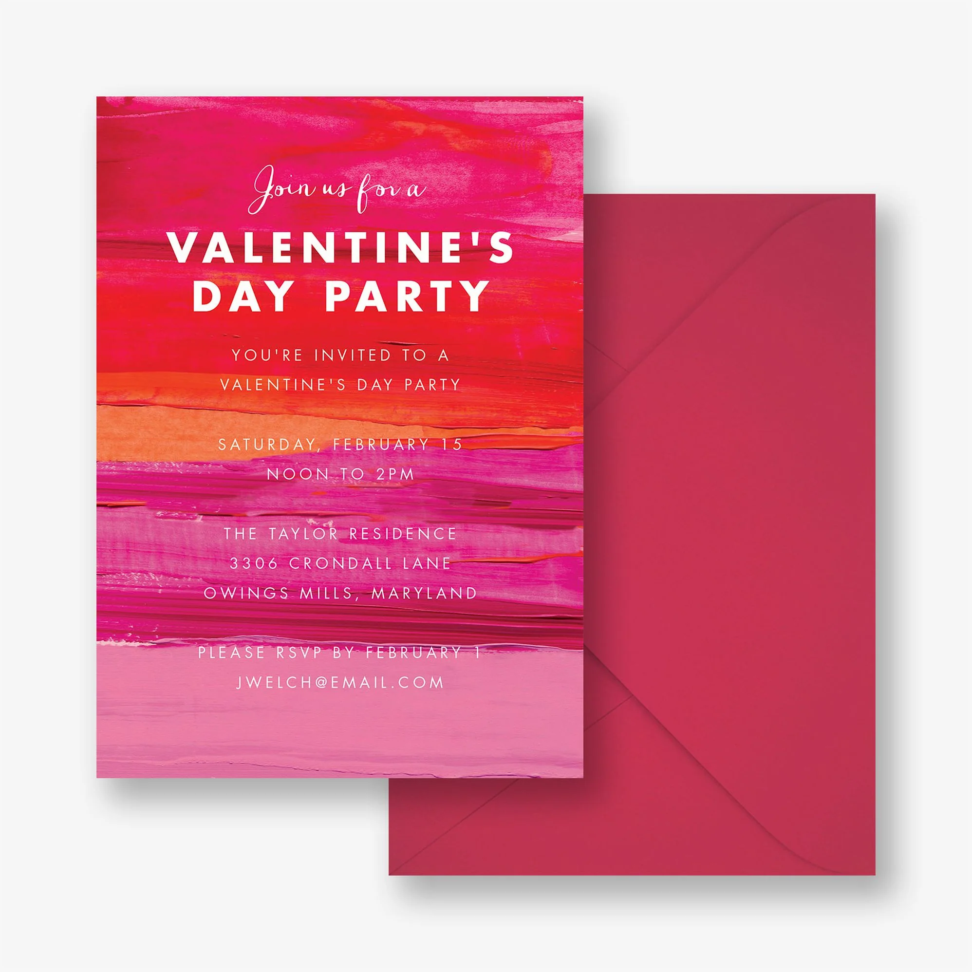 Painted Valentine's Day Party Invitation - Image 2