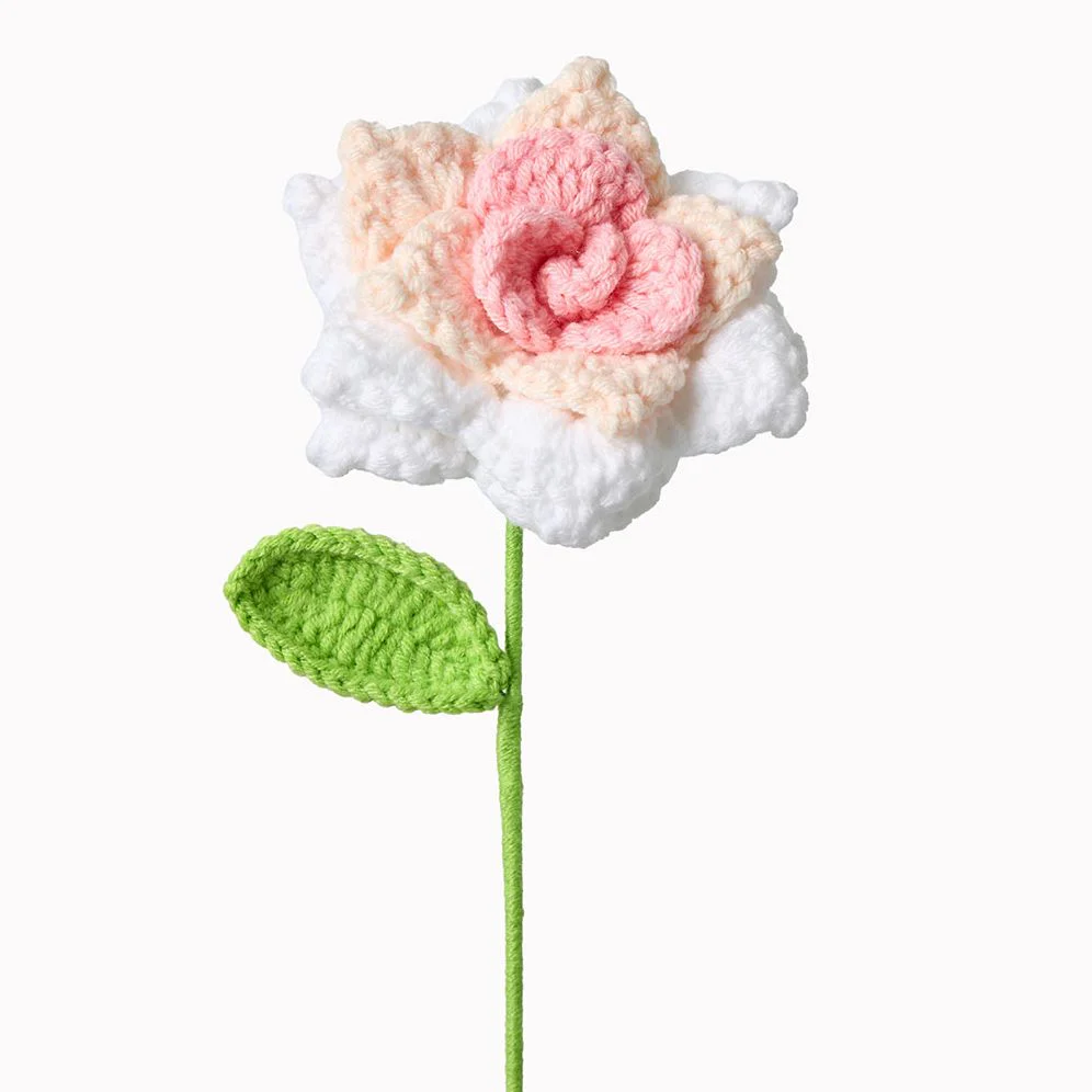 Pale Pink Rose Crochet Flower
