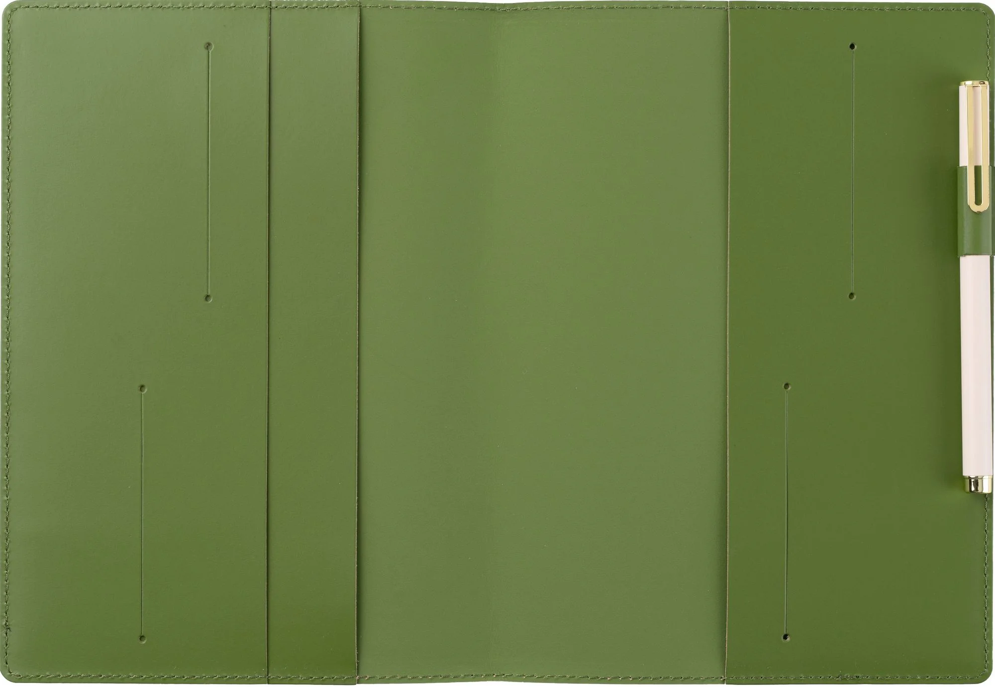 Paper Source Green Leather Refillable A5 Journal Cover - Image 6