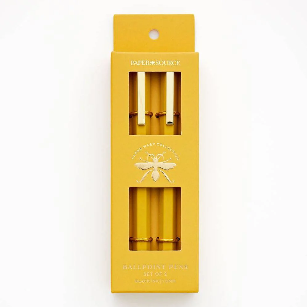 Paper Wasp Mustard Ballpoint Pen S/2 - Limited Edition
