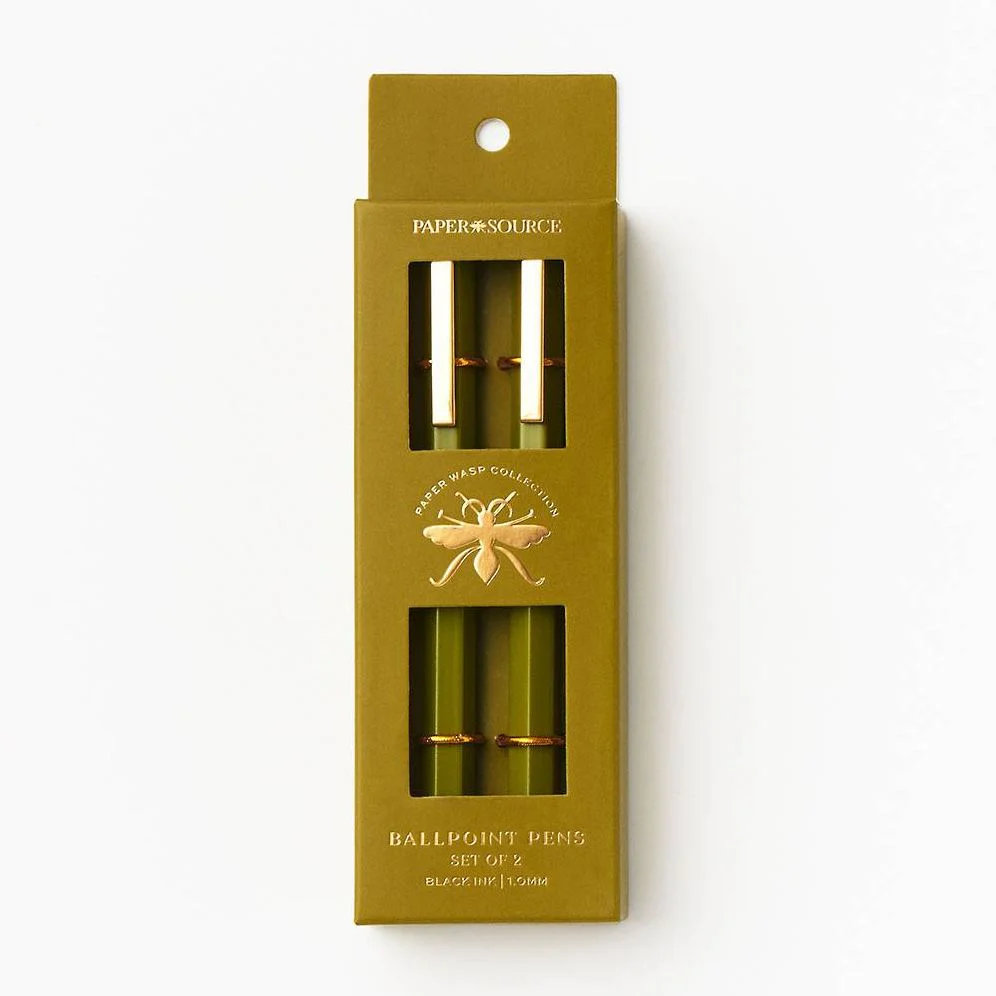 Paper Wasp Olive Ballpoint Pen S/2 - Limited Edition - Image 3
