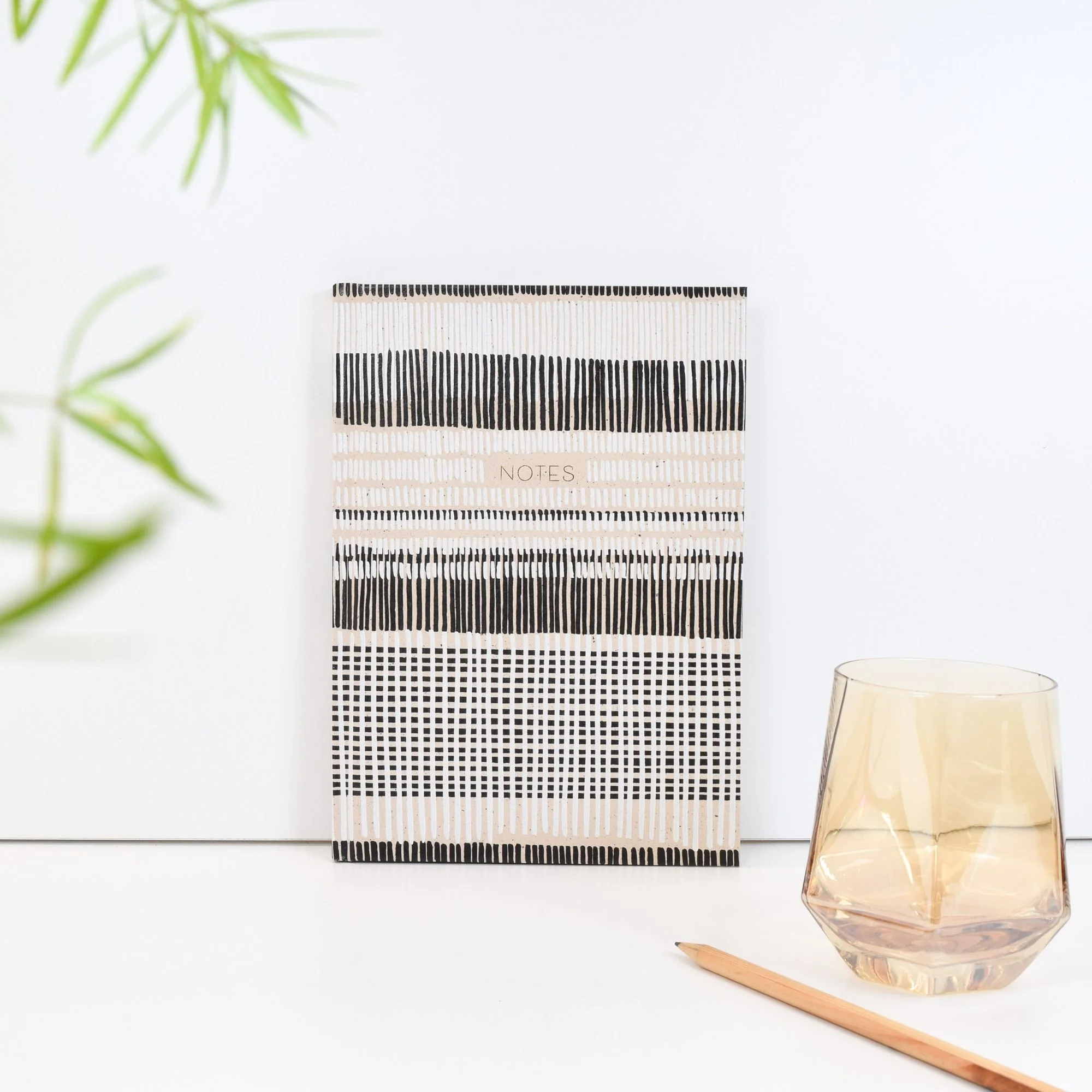 Paper Wasp Recycled B&W Cross-stitch Lines Journal - Image 2