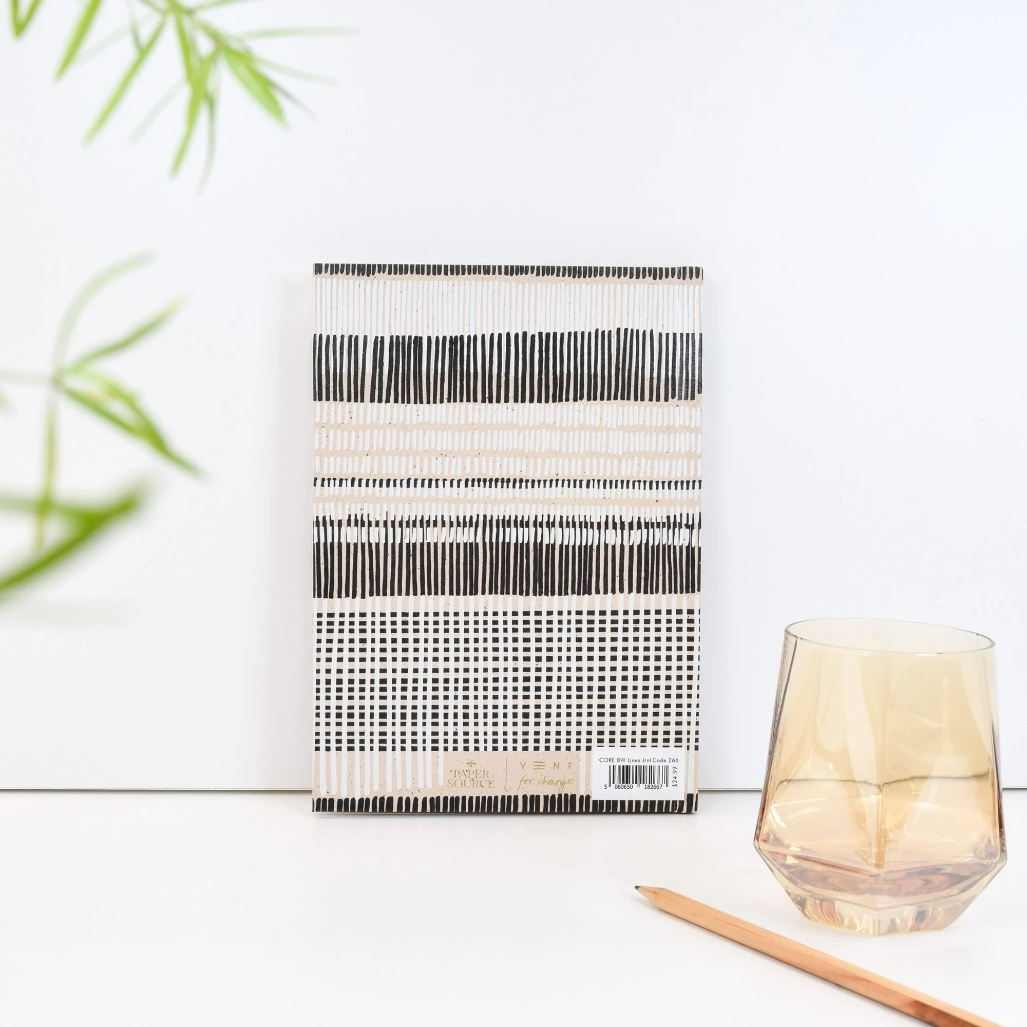 Paper Wasp Recycled B&W Cross-stitch Lines Journal - Image 4