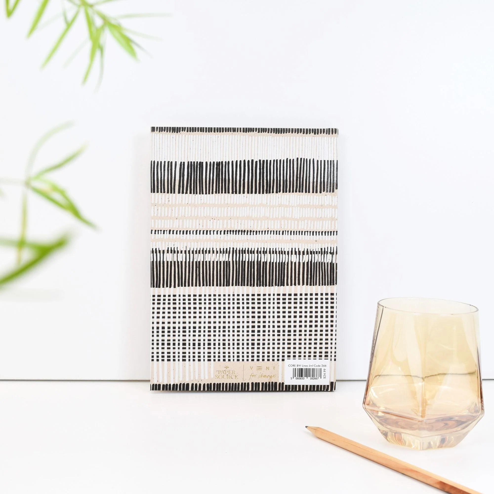 Paper Wasp Recycled B&W Cross-stitch Lines Journal - Image 6