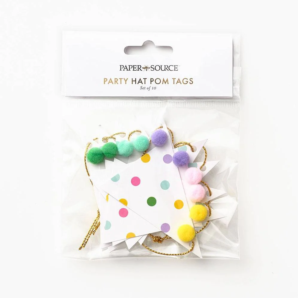 Party Hat Pom Gift Tags - Image 2