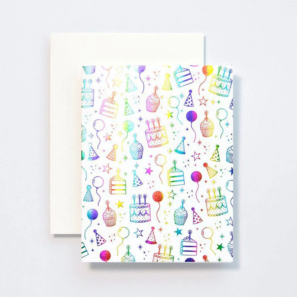 Party Hats and Cakes Birthday Card
