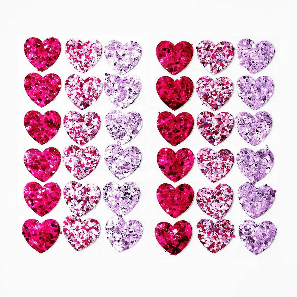 Pastel Glitter Heart Stickers - Image 4
