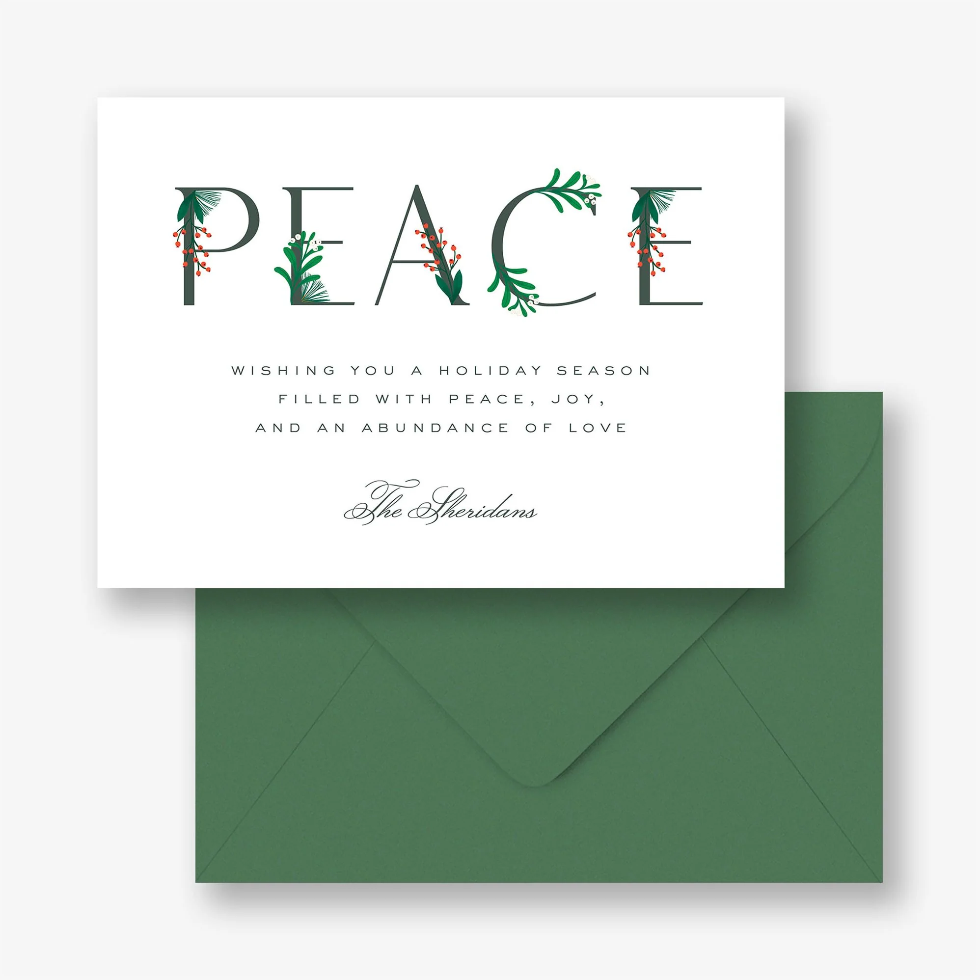 Peaceful Holly Holiday Card - Image 2