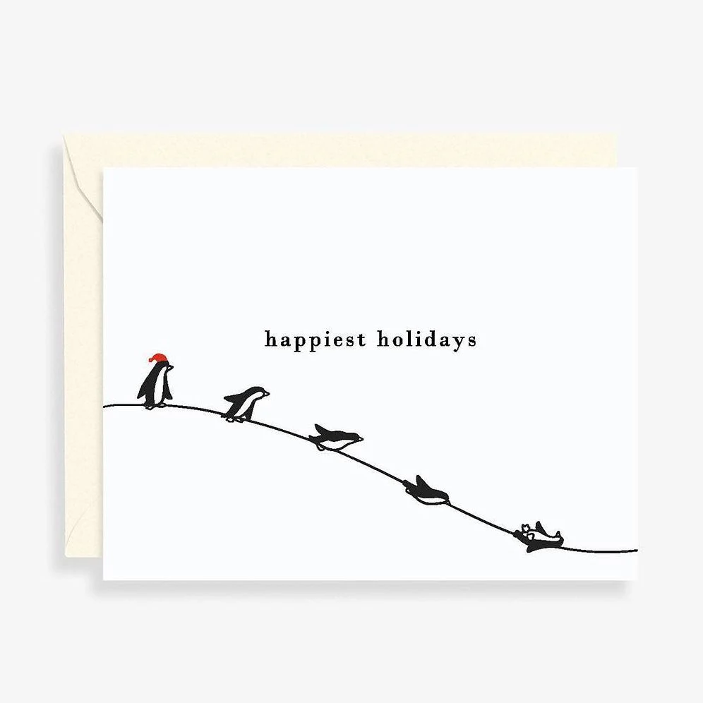 Penguins Holiday Letterpress Card