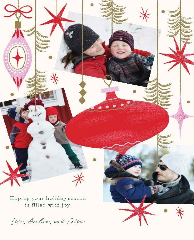 Photos and Ornaments Holiday Photo Card - Image 2