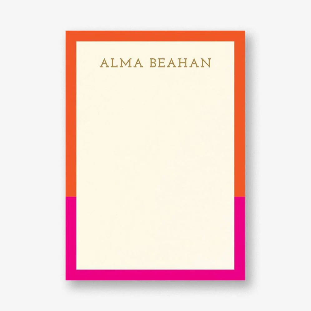 Pink Orange Colorblock Stationery
