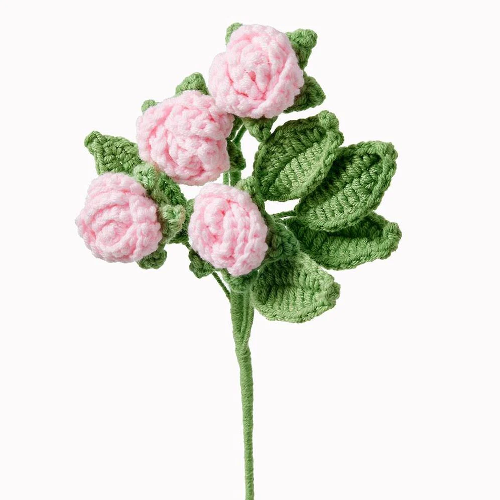 Pink Roses Bundle Crochet Flower