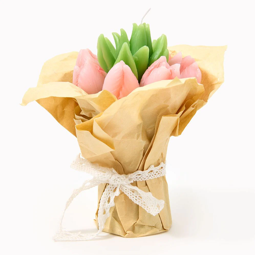 Pink Tulip Candle Bouquet - Image 2