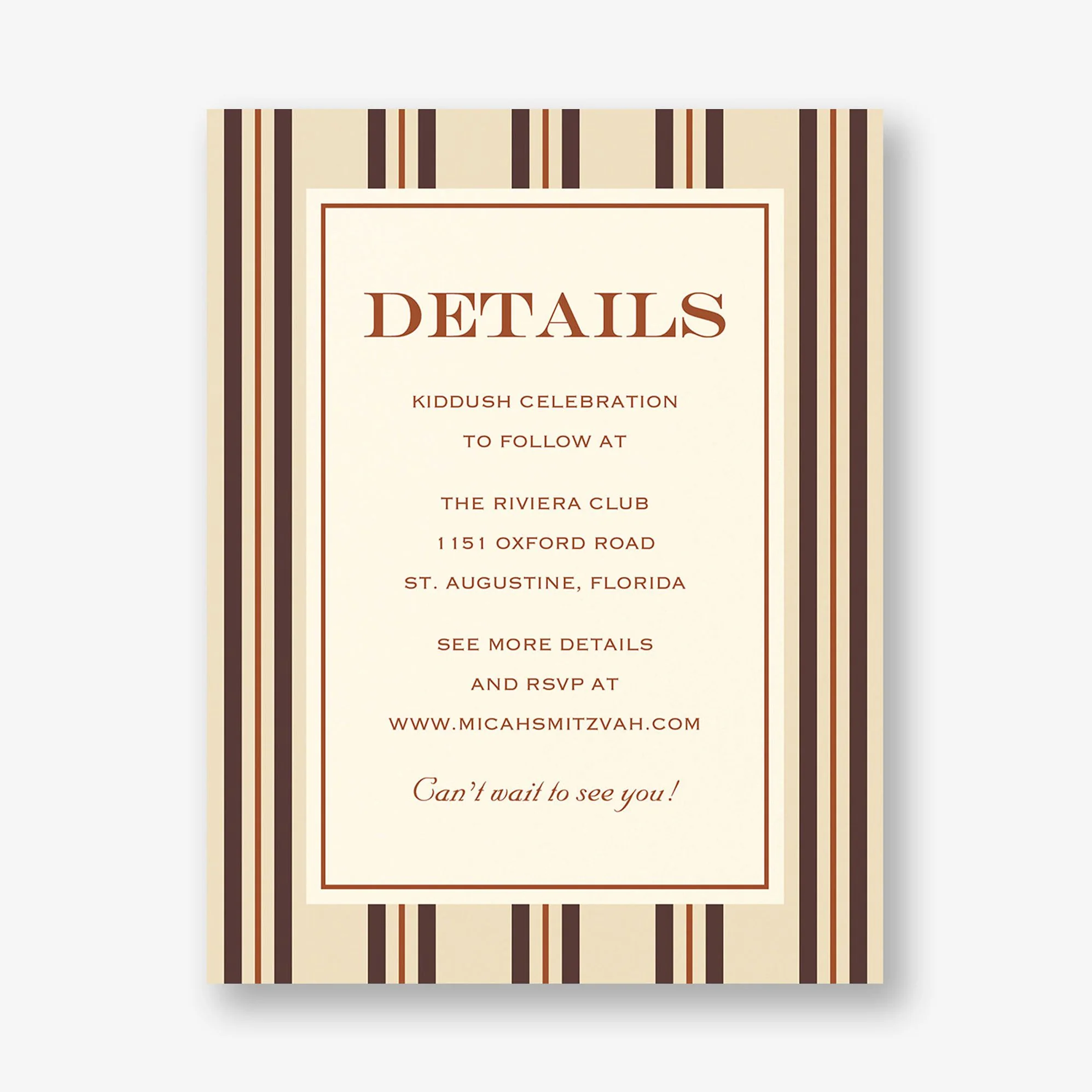 Pinstripe Bar Mitzvah Information