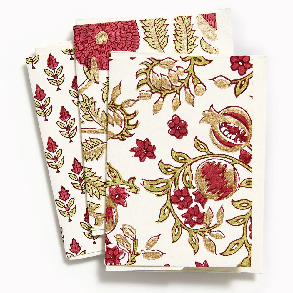 Pomegranate Block Printed Cotton Card Boxed Set 6pk - Exclusive - Image 2