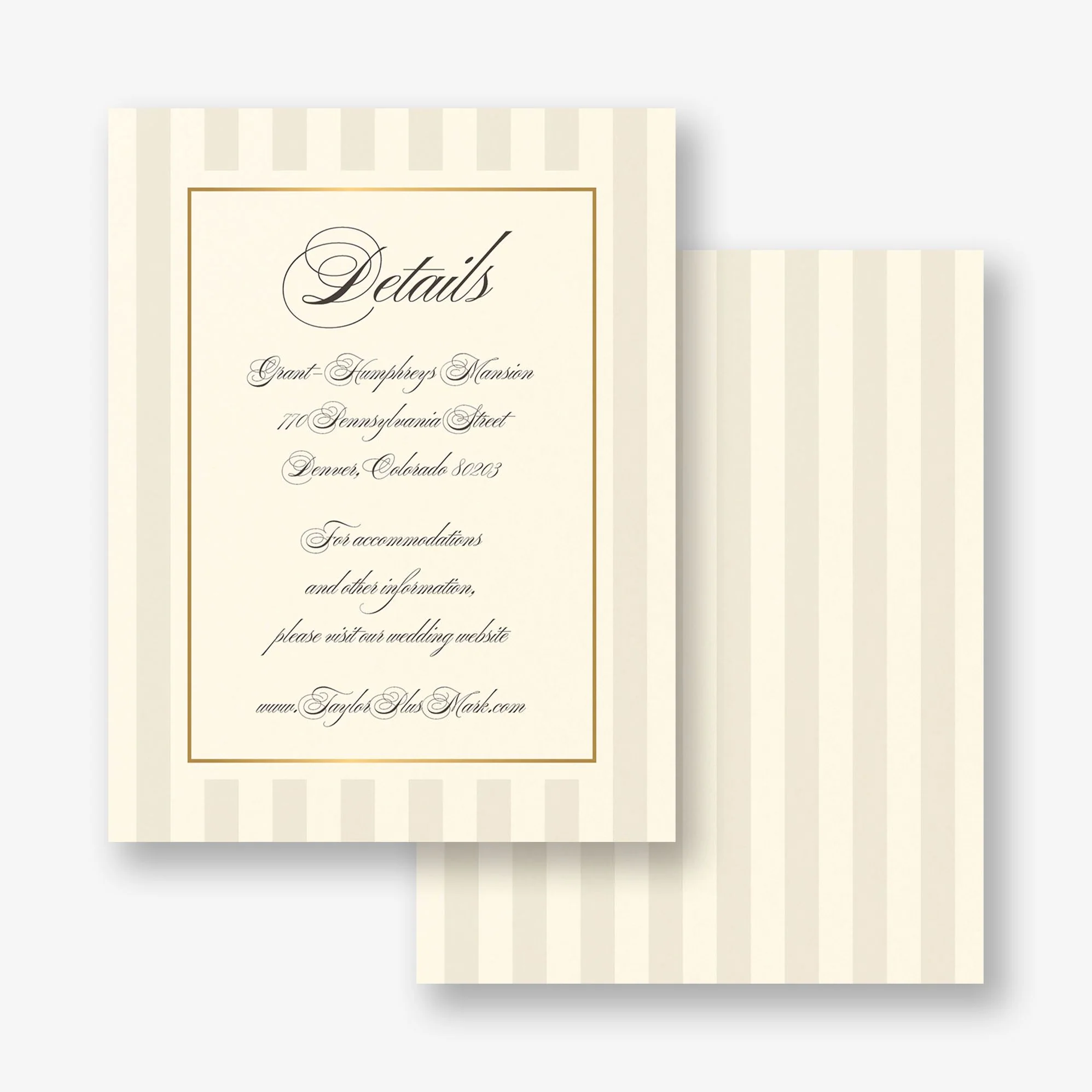 Posh Pinstripe Foil Information Card - Image 3