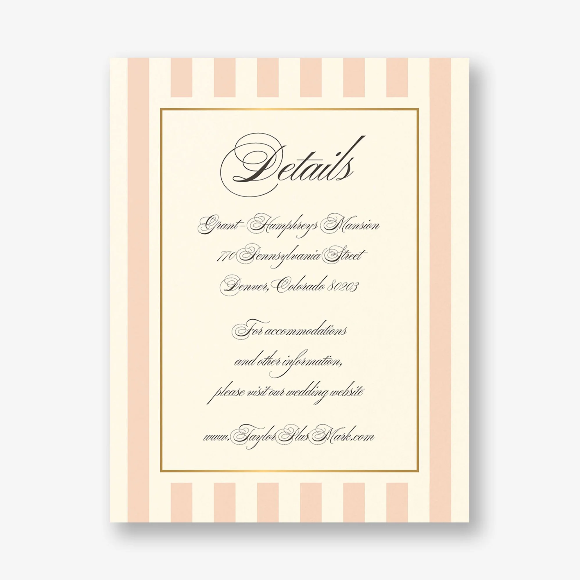 Posh Pinstripe Foil Information Card - Image 4