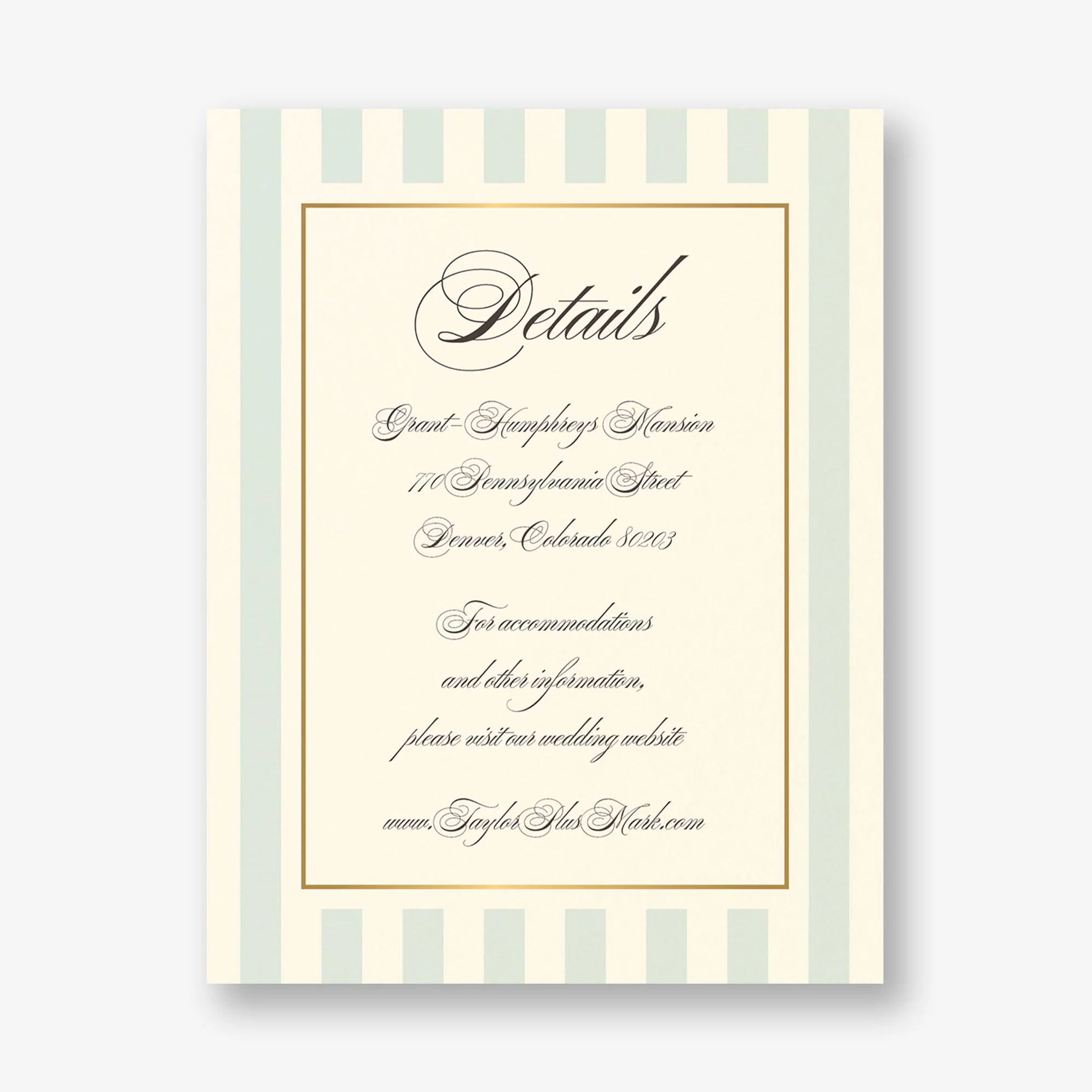 Posh Pinstripe Foil Information Card - Image 5