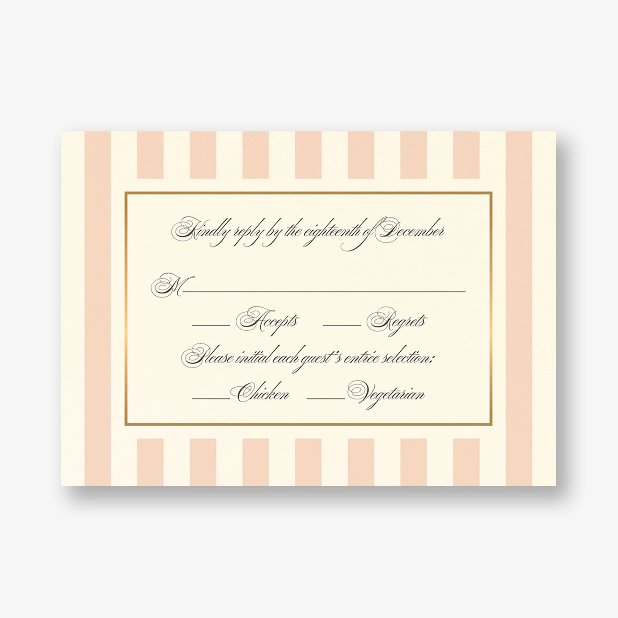 Posh Pinstripe Foil Response Card - Image 2