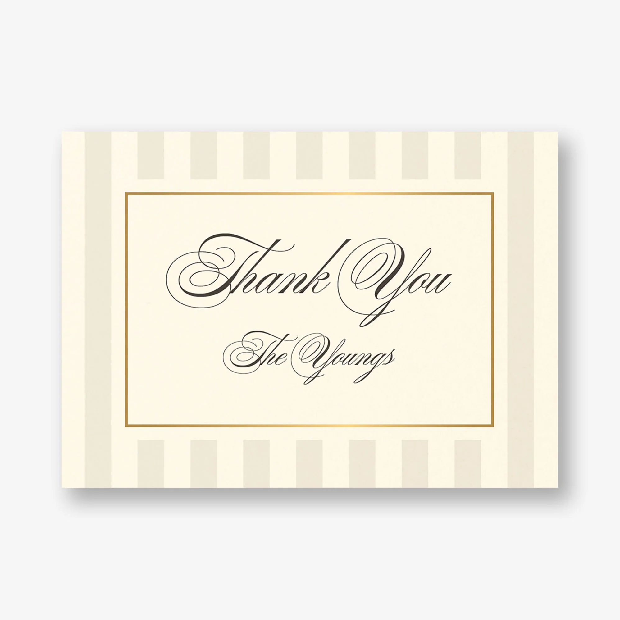 Posh Pinstripe Foil Thank You Card