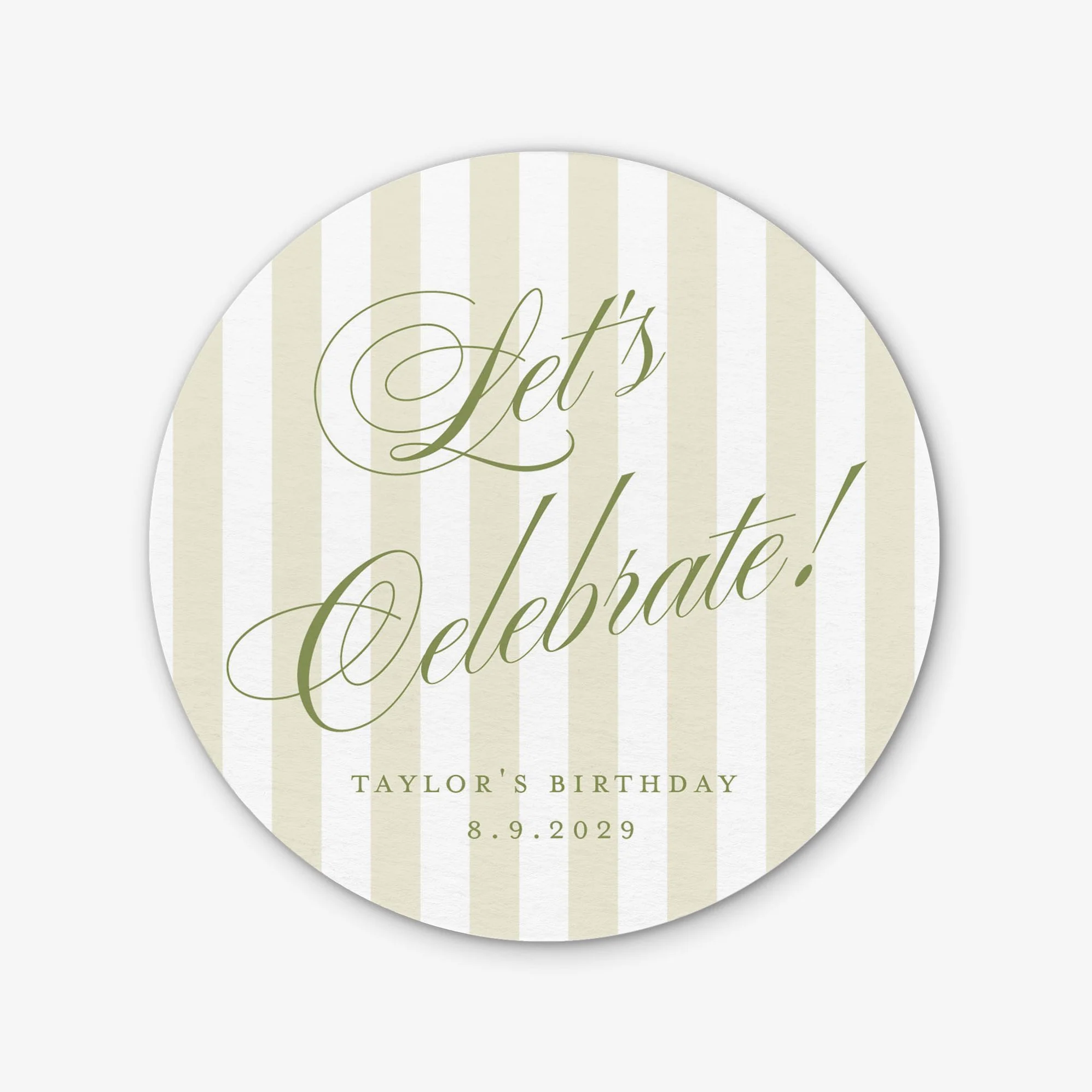 Posh Pinstripe Round Custom Coasters - Image 3