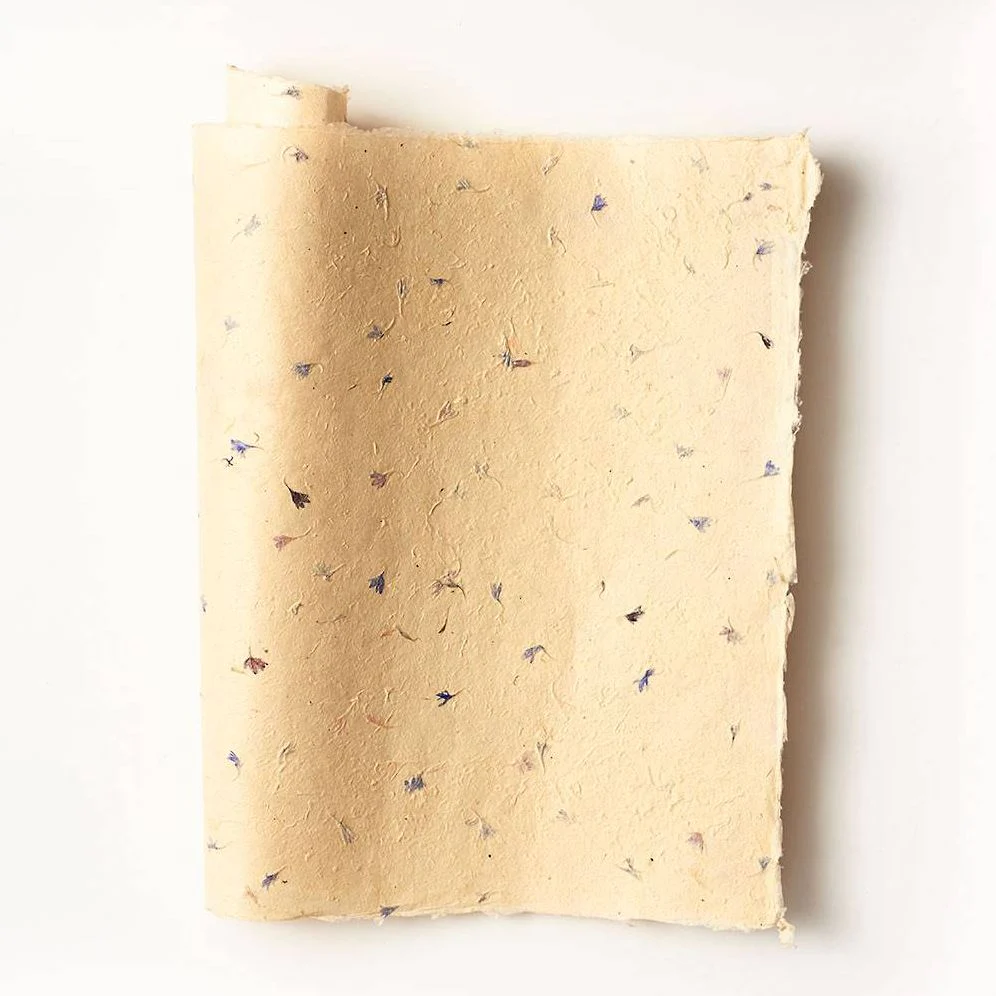 Pressed Blue Petal Handmade Paper - Image 2