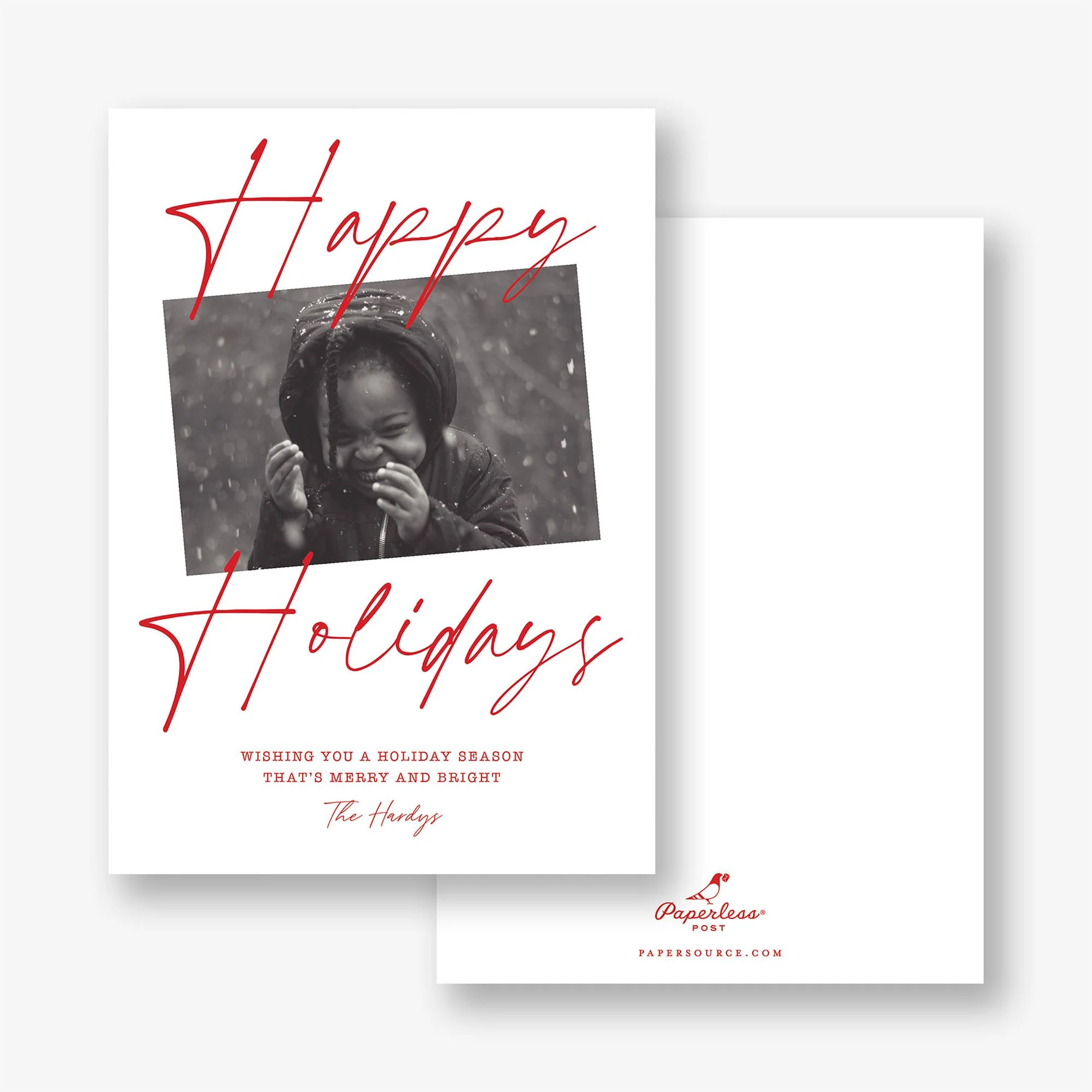 Pretty Script Holiday Photo Card - Image 2