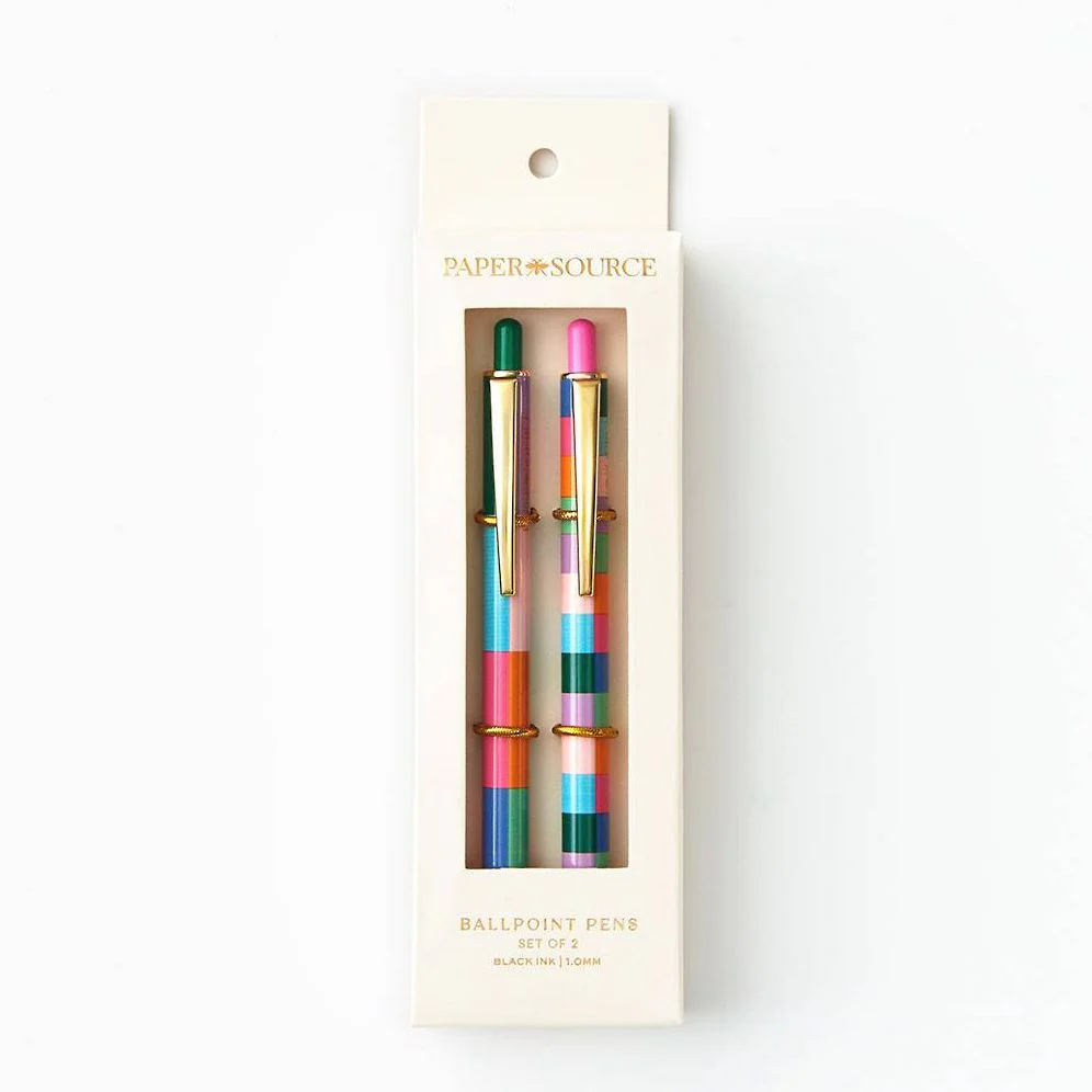 PS Collection Colorful Geometric Ballpoint Pen S/2 - Image 2