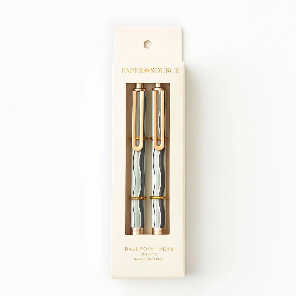 PS Collection Gray Wavy Ballpoint Pen S/2 - Image 2