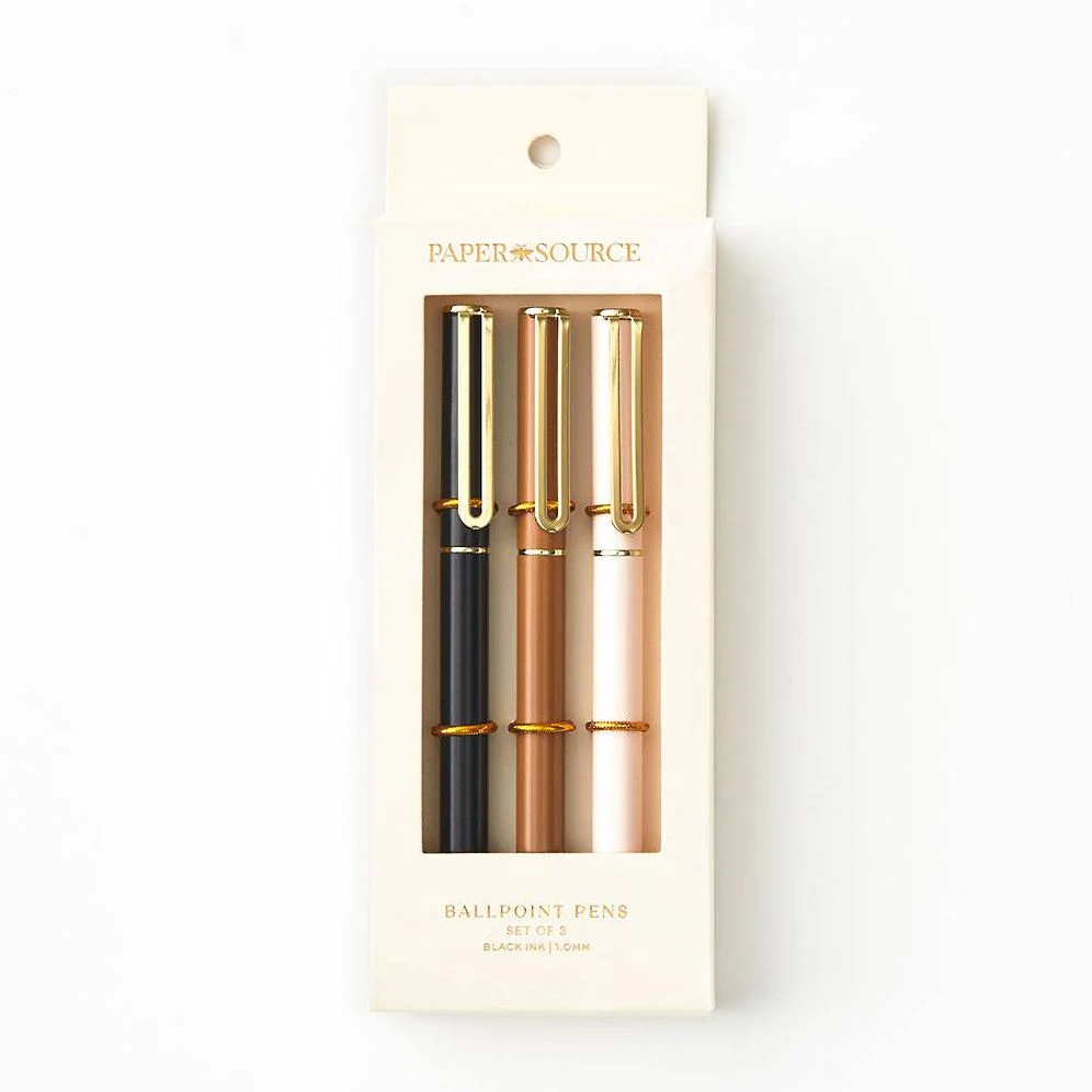 PS Collection Neutral Metal Ballpoint Cap Pen S/3 - Image 3