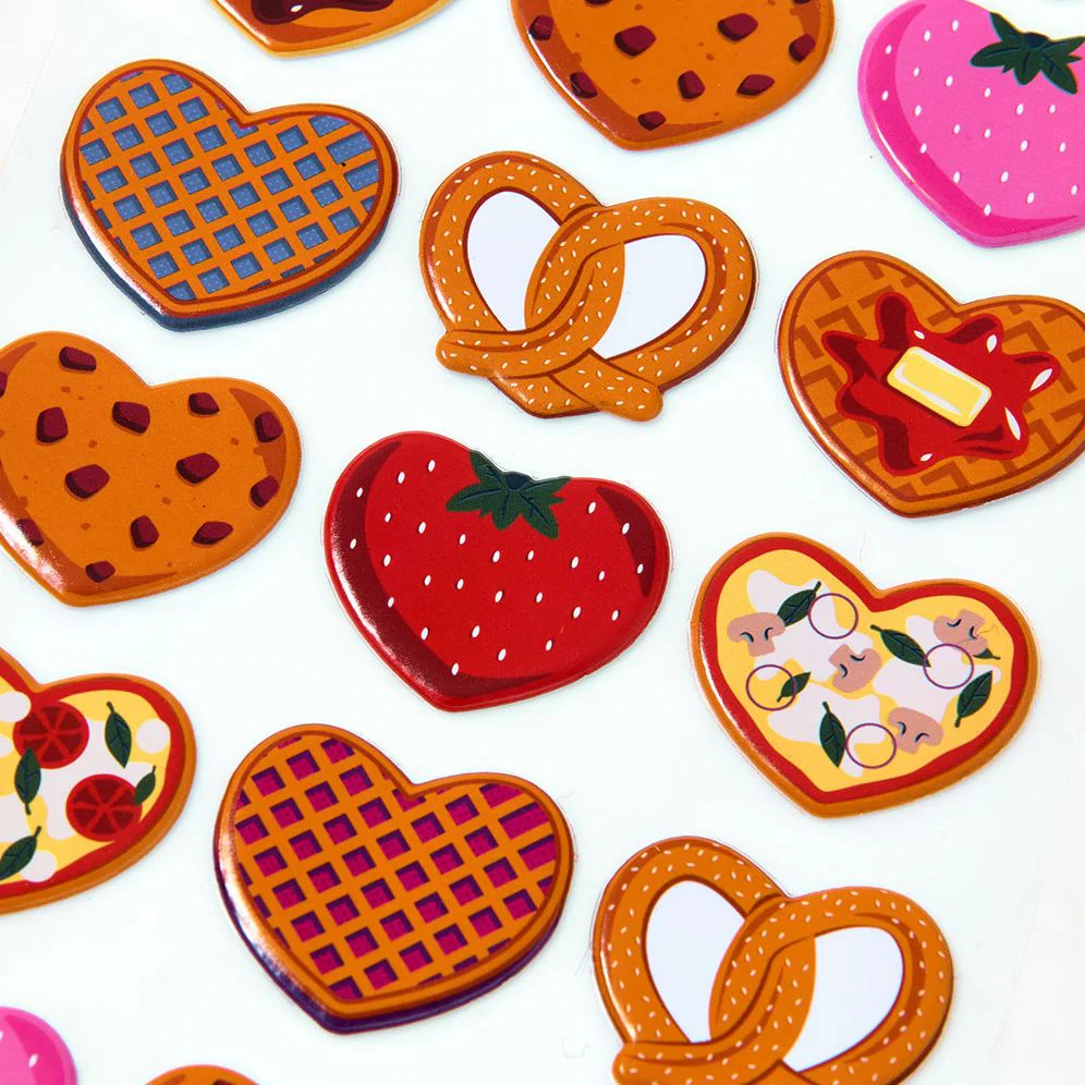 Puffy Food Hearts Sticker Sheet - Image 2
